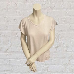 Zoe Karssen White Short Sleeve V-neck Tee